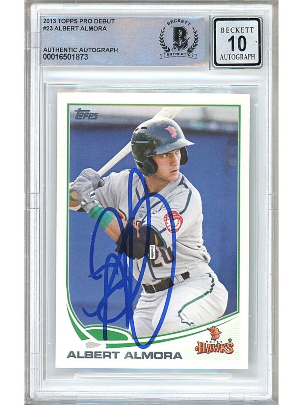 Albert Almora Signed 2013 Topps Pro Debut #23 Chicago Cubs BAS Slab BGS Auto 10